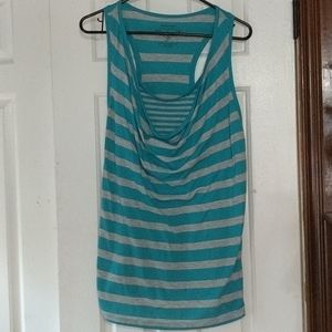 Blue striped razorback tank